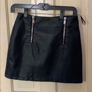 Black Faux Leather Skirt